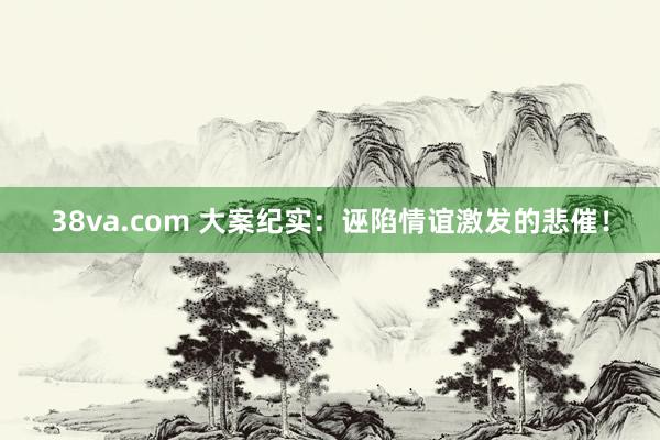 38va.com 大案纪实：诬陷情谊激发的悲催！