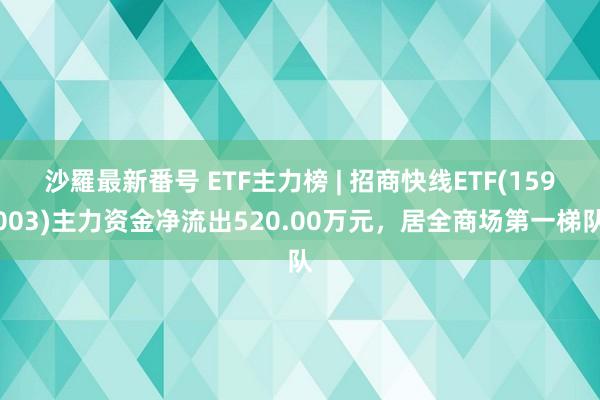 沙羅最新番号 ETF主力榜 | 招商快线ETF(159003)主力资金净流出520.00万元，居全商场第一梯队