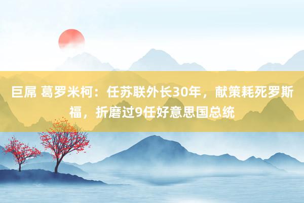 巨屌 葛罗米柯：任苏联外长30年，献策耗死罗斯福，折磨过9任好意思国总统