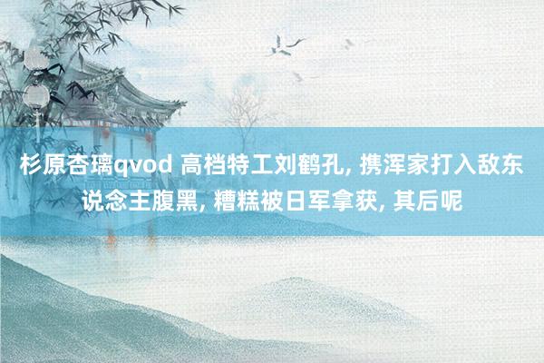 杉原杏璃qvod 高档特工刘鹤孔, 携浑家打入敌东说念主腹黑, 糟糕被日军拿获, 其后呢